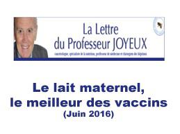Le lait maternel, le meilleur des vaccins (Juin 2016)